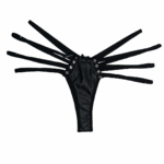 شورت لامبادا چرم مشکی بند عنکبوتی