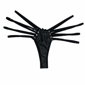 شورت لامبادا چرم مشکی بند عنکبوتی