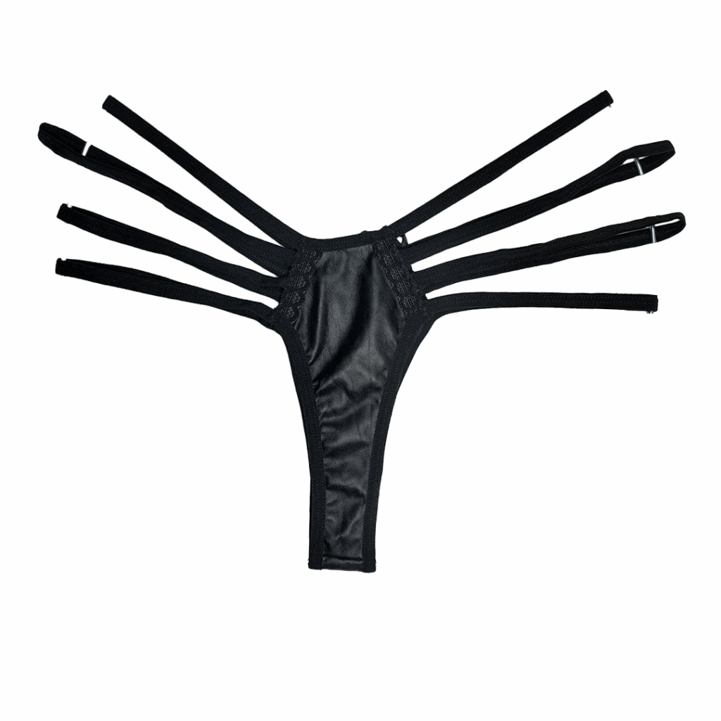 شورت لامبادا چرم مشکی بند عنکبوتی