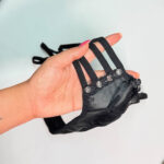 شورت لامبادا چرم مشکی بند عنکبوتی